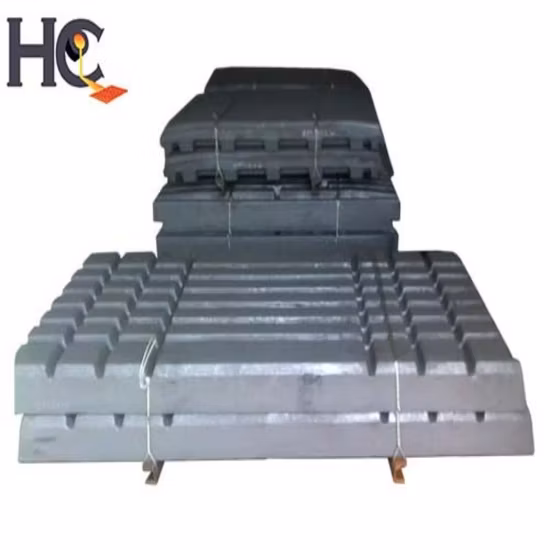 Peça sobressalente triturador de mandíbula com alto teor de manganês placa de mandíbula oscilante